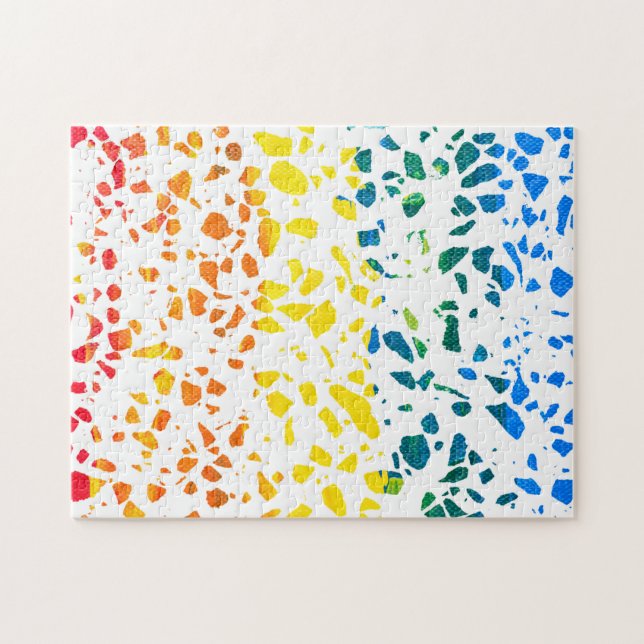 Abstract Terrazzo Mosaic Colorful Rainbow Pattern  Jigsaw Puzzle (Horizontal)