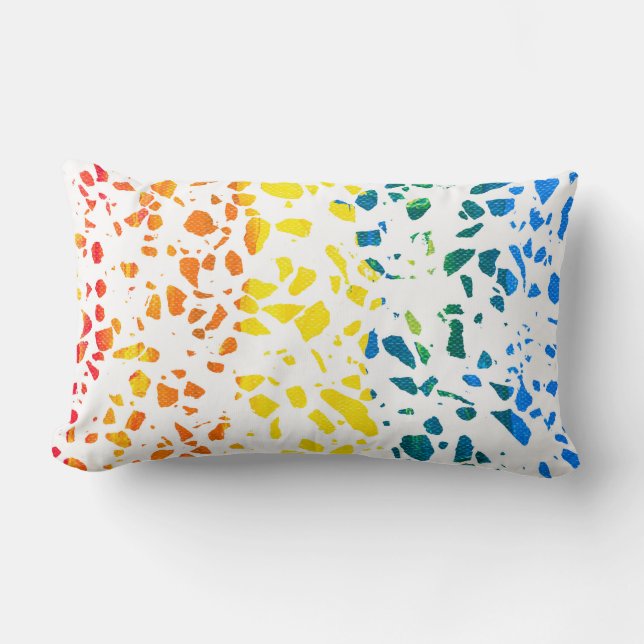 Abstract Terrazzo Mosaic Colorful Rainbow Pattern  Lumbar Pillow (Front)
