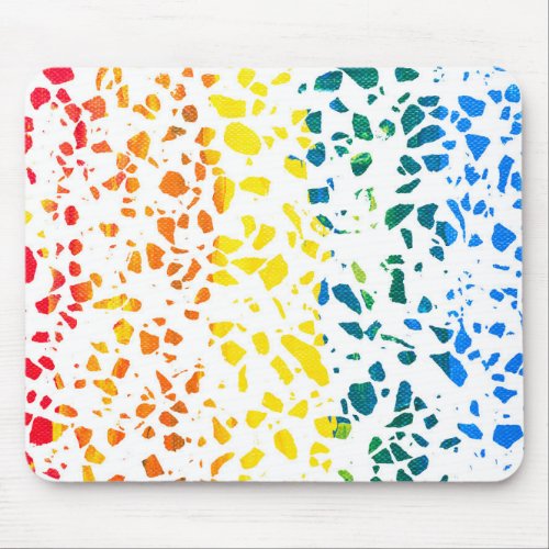 Abstract Terrazzo Mosaic Colorful Rainbow Pattern  Mouse Pad