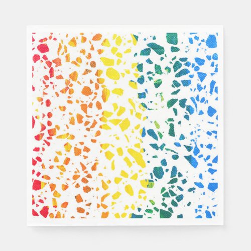 Abstract Terrazzo Mosaic Colorful Rainbow Pattern  Napkins