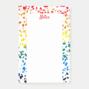 Abstract Terrazzo Mosaic Colorful Rainbow Pattern Post-it Notes