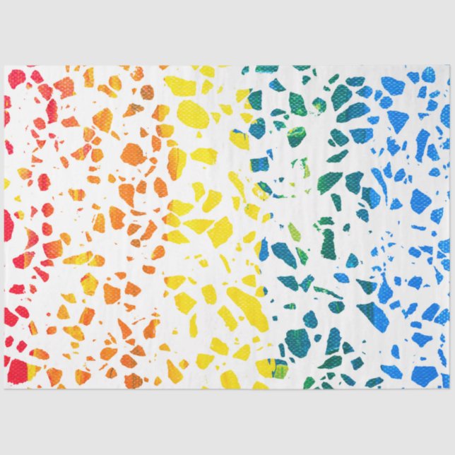 Abstract Terrazzo Mosaic Colorful Rainbow Pattern  Tissue Paper (Front)