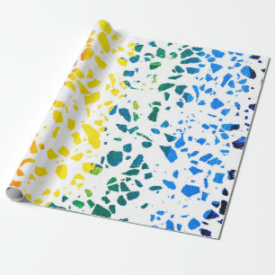Abstract Terrazzo Mosaic Colorful Rainbow Pattern Wrapping Paper