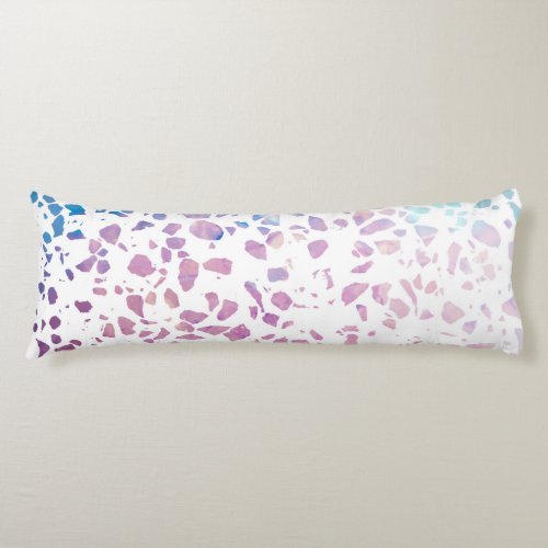 Abstract Terrazzo Mosaic Pink  Blue Pattern   Body Pillow