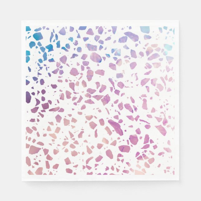 Abstract Terrazzo Mosaic Pink & Blue Pattern    Napkins (Front)