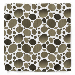 Abstract Terrazzo Mosaic White And Brown Bandana