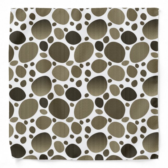 Abstract Terrazzo Mosaic White And Brown Bandana (Front)