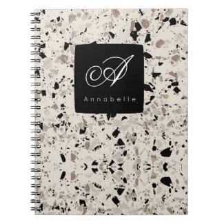 Abstract Terrazzo Pattern Monogram Notebook