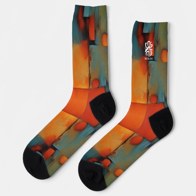 Abstract Textural Art: Nature concept art colors Socks (Left)