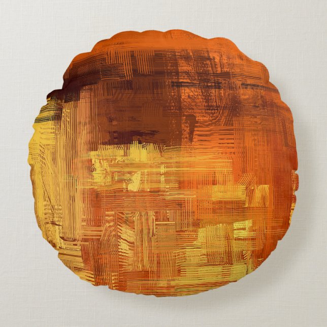 Abstract texture. 2d illustration. Expressive hand Round Pillow (Front)