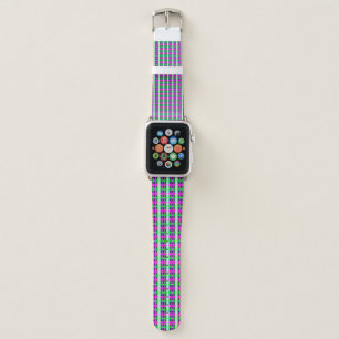 abstract texture, colored plaid pattern, retro tar apple watch band