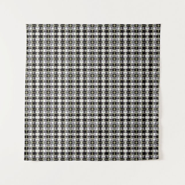 abstract texture, colorful checkered pattern, simp tapestry (Front)