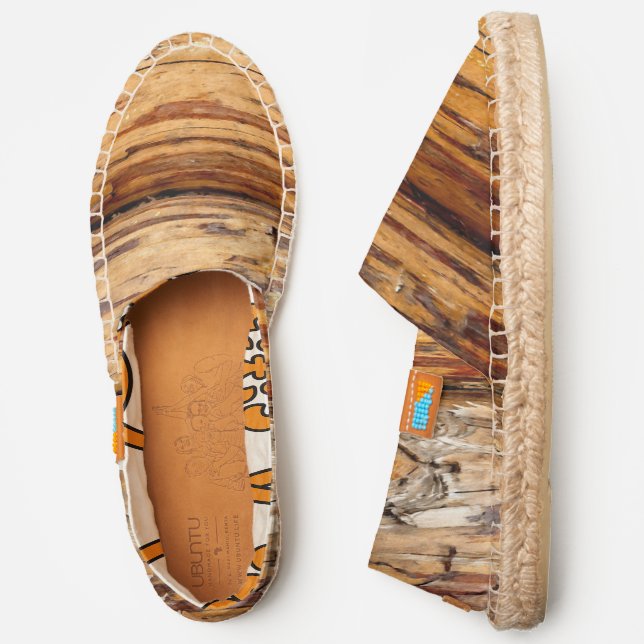 Abstract Texture Of Wooden Logs Espadrilles (Side)