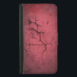 Abstract Texture Red Clay Cracked Wall Wallet Phone Case For Samsung Galaxy S5<br><div class="desc">An abstract design. Red clay colored texture which looks like an old weathered wall with many cracks along its surface.</div>