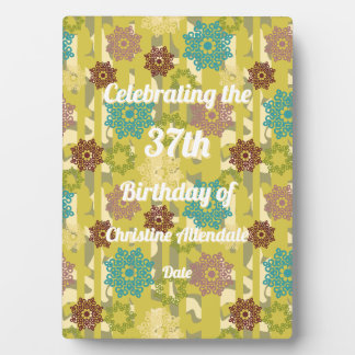 Abstract Texture Silhouette Stencil Art Birthday Plaque