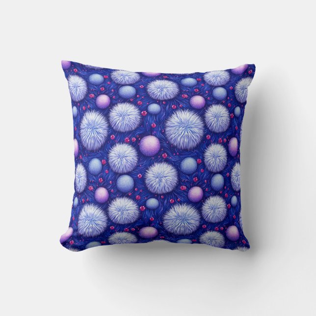 Abstract Texture with Glittering Orbs and Fuzzy Throw Pillow (Front)