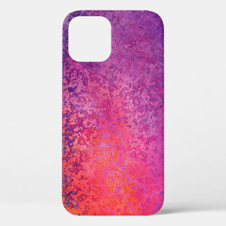Abstract textured design in pink and purple iPhone 12 case