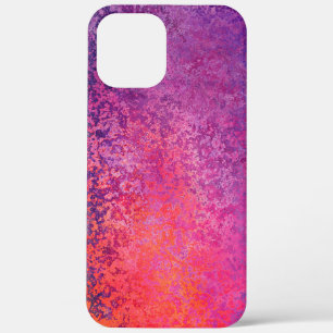 Abstract textured design in pink and purple iPhone 12 pro max case