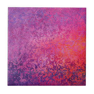 Abstract textured design in pink and purple ceramic tile