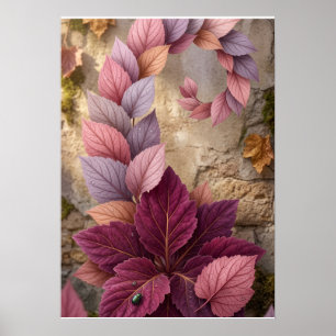 Abstract Textured Floral And Patterned Mosaic Art Poster