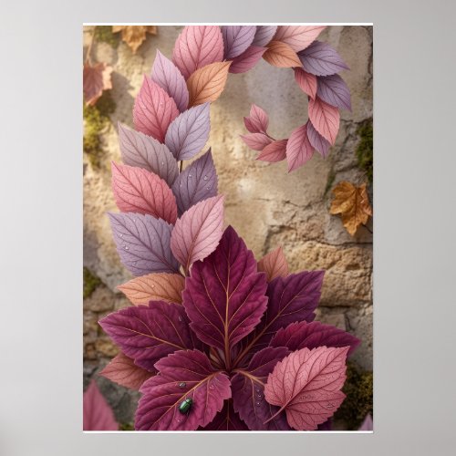 Abstract Textured Floral And Patterned Mosaic Art Poster