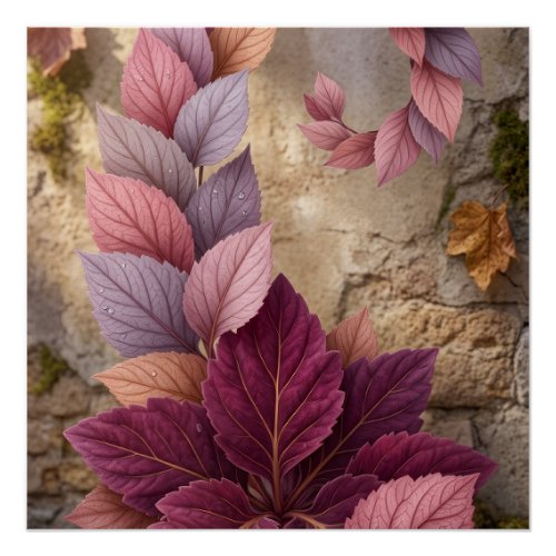Abstract Textured Floral And Patterned Mosaic Art Poster