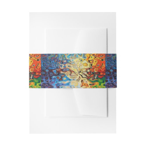 Abstract textured pattern invitation belly band