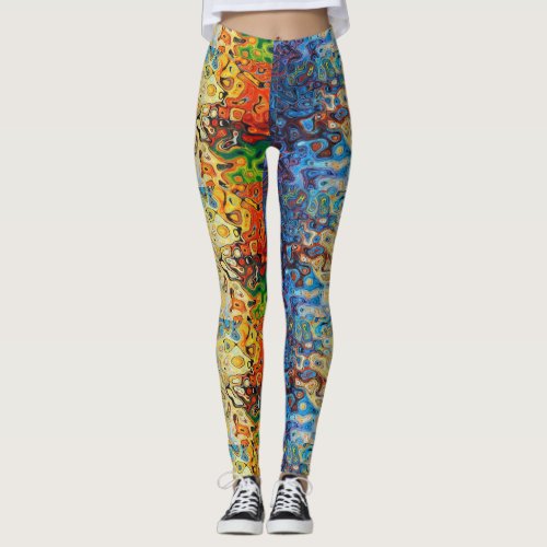 Abstract textured pattern leggings
