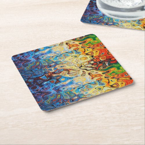 Abstract textured pattern square paper coaster