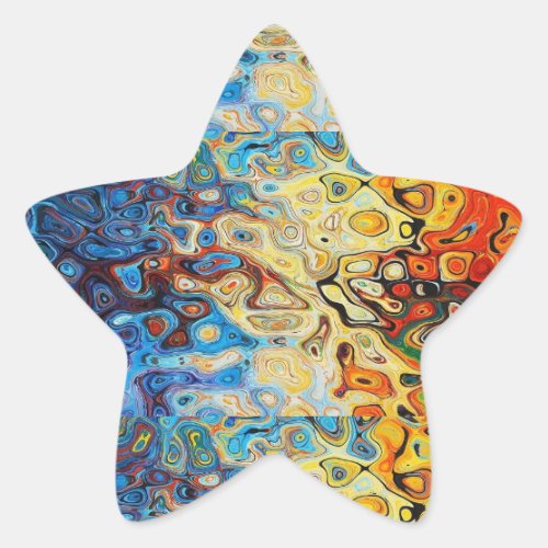 Abstract textured pattern star sticker