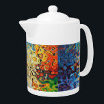 Abstract textured pattern teapot<br><div class="desc">Abstract colorful textured glass pattern design.</div>