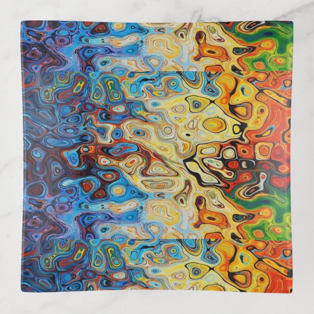 Abstract textured pattern trinket tray (Front)