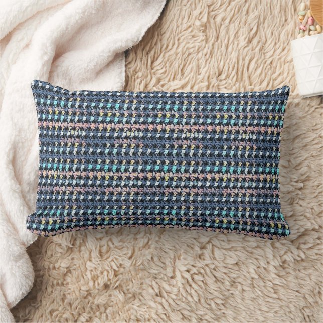 Abstract Textured Stripe Geometric Pattern  1325 Lumbar Pillow (Blanket)