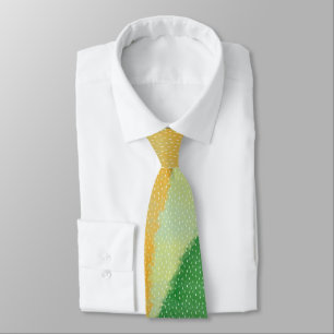 Abstract Textured Yellow Green Ombre Neck Tie