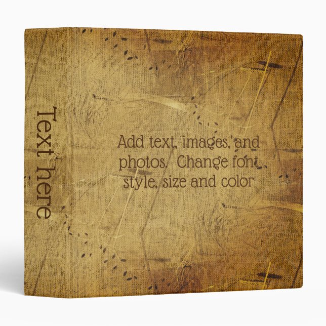 Abstract Textures Pattern Brown Personalized  3 Ring Binder (Front/Spine)