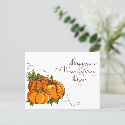 Abstract Thanksgiving Day Holiday Postcard