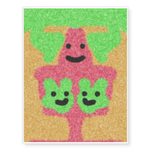 abstract three face pattern temporary tattoos