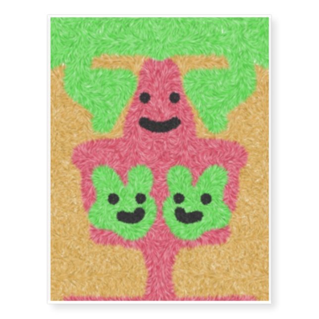 abstract three face pattern temporary tattoos (Front)