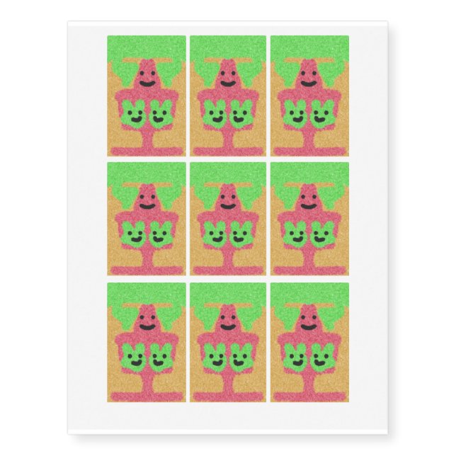 abstract three face pattern temporary tattoos (Front)
