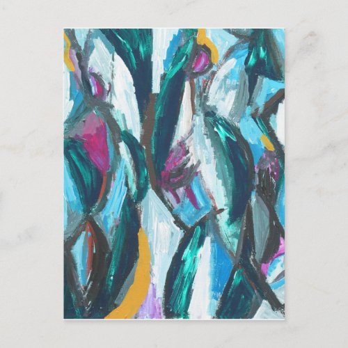 Abstract Three Graces abstract expressionism Postcard