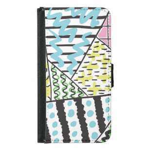 Abstract Three: Hand-Drawn Background Art. Samsung Galaxy S5 Wallet Case