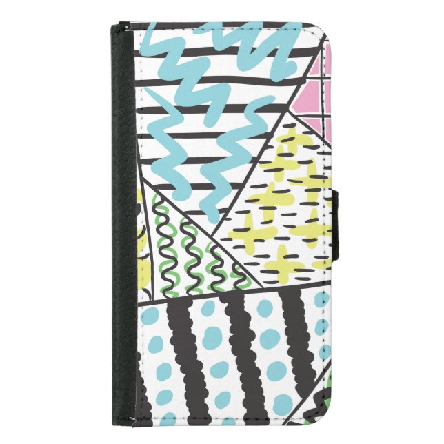 Abstract Three: Hand-Drawn Background Art. Samsung Galaxy Wallet Case (Front)