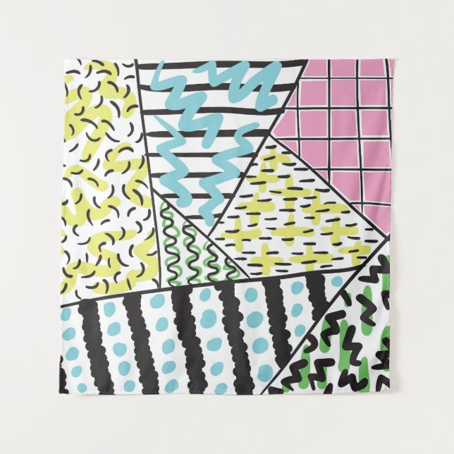 Abstract Three: Hand-Drawn Background Art. Tapestry (Front)