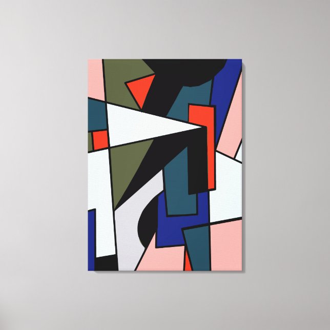 Abstract Three multi shape Triple Wrapped Canvas Print (Front)
