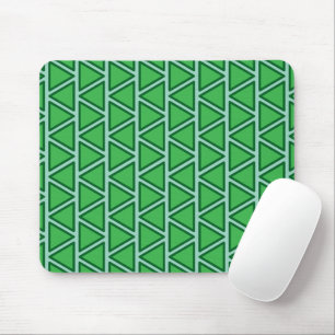Abstract Three Tone Green Triangle Pattern Mouse Pad