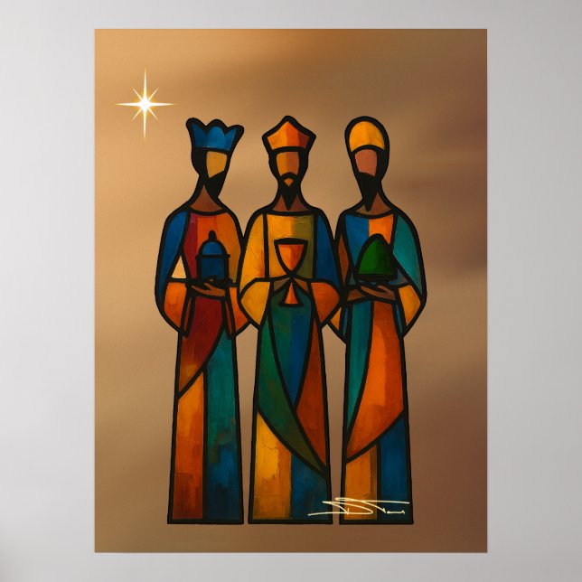Abstract Three Wise Men Poster (Front)