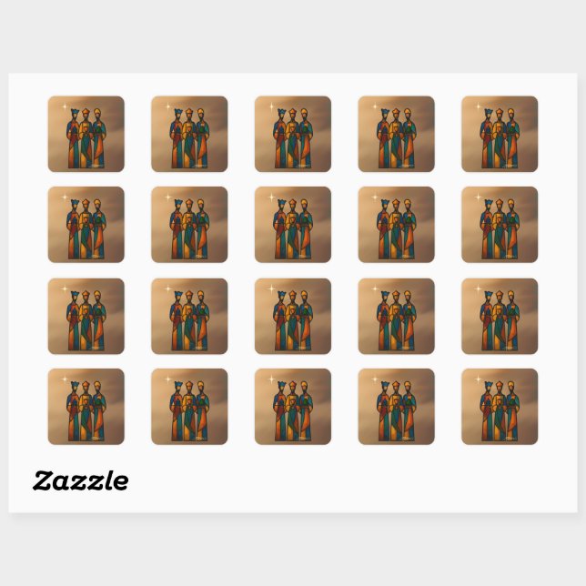 Abstract Three Wise Men Square Sticker (Sheet)