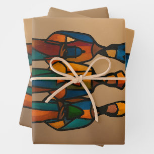 Abstract Three Wise Men Wrapping Paper Sheets
