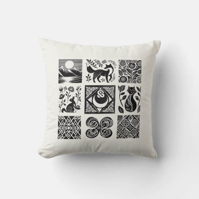 abstract throw pillow (Front)