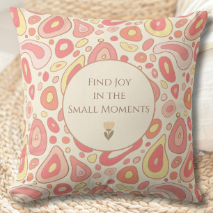 Abstract Throw Pillow with Heartfelt Message